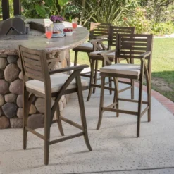 Hermosa 4pk Acacia Wood Patio Barstools - Christopher Knight Home -Crosley Sales Store GUEST 82528c09 f51d 45c9 905a f68ef9a20610