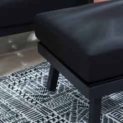 Linon Lark Aluminum Ottoman -Crosley Sales Store GUEST 82e54916 efb6 4e59 8796 2add794c7ddd