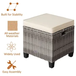 Costway 2PCS Patio Rattan Cushioned Ottoman Seat Foot Rest Table 18 Costway 2PCS Patio Rattan Cushioned Ottoman Seat Foot Rest Table -Crosley Sales Store GUEST 8314eb2d 5e15 4852 86f9 5bafe3f63c12
