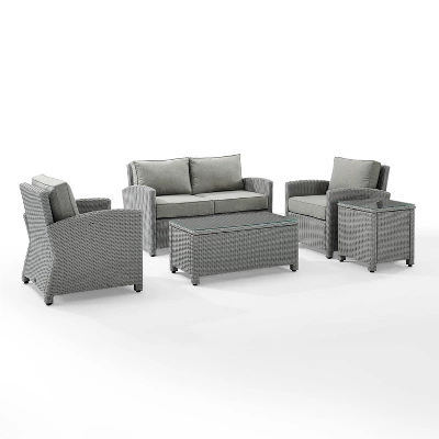 5pc Bradenton Outdoor Steel Conversation Set Gray - Crosley 5 5pc Bradenton Outdoor Steel Conversation Set Gray - Crosley - Image 5