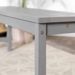 Ravenscroft Modern Boho Acacia Wood Slat Top Outdoor Dining Bench - Gray Wash - Saracina Home -Crosley Sales Store GUEST 83e31abd 7d66 4c84 9cc7 8bdac5e55deb