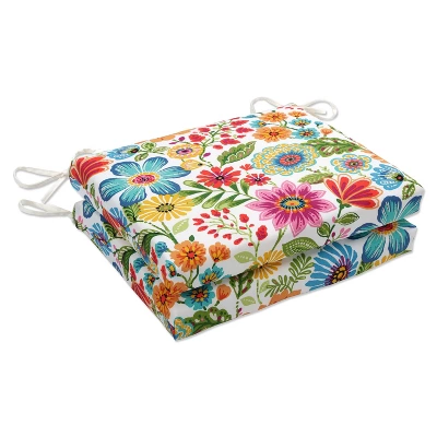 Gregoire Prima Outdoor Squared Corners Chair Pad Set Blue - Pillow Perfect 5 Gregoire Prima Outdoor Squared Corners Chair Pad Set Blue - Pillow Perfect - Image 5