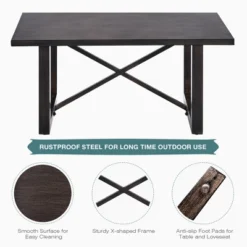 Costway 2PCS Patio Loveseat Coffee Table Set 6'' Thick Cushion Garden Beige -Crosley Sales Store GUEST 84d46486 0516 4144 bc7f 3bf172e5e9d0