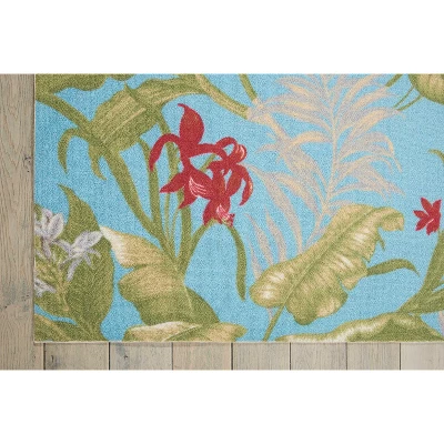 Waverly Un & Shade "Wailea Coast" Aqua Indoor/Outdoor Area Rug By Nourison 3 Waverly Un & Shade "Wailea Coast" Aqua Indoor/Outdoor Area Rug By Nourison - Image 3