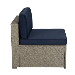 5pc Outdoor Rattan Wicker Sectional Conversation Set With Cushions - Gray/Navy - GODEER 18 5pc Outdoor Rattan Wicker Sectional Conversation Set With Cushions - Gray/Navy - GODEER -Crosley Sales Store GUEST 85ae0fd7 de13 4ef1 9c3b 551548ffcd60