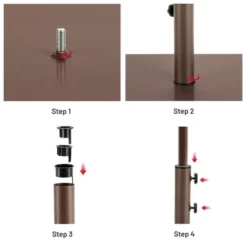 Costway 10ft Solar Lights Patio Umbrella Outdoor W/ 50 LBS Movable Umbrella Stand Red -Crosley Sales Store GUEST 866ac7e9 a21b 4e05 ae2c 31ee5703ea04