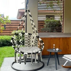 Costway Hanging Hammock Chair With Cushion Macrame Swing Cotton Rope Indoor Outdoor -Crosley Sales Store GUEST 8678b0ea dc9a 403d 94e1 8d18c850bbde