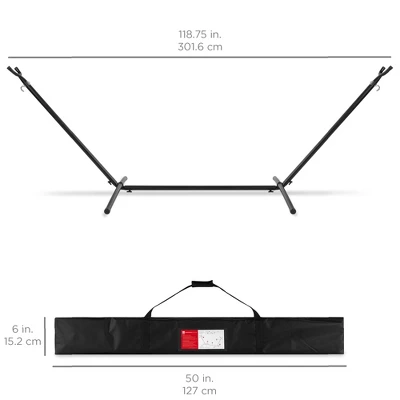 Best Choice Products 2-Person Brazilian-Style Cotton Double Hammock With Stand Set W/ Carrying Bag 5 Best Choice Products 2-Person Brazilian-Style Cotton Double Hammock With Stand Set W/ Carrying Bag - Image 5