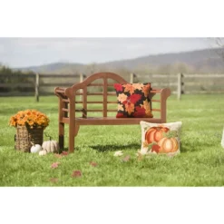 Evergreen Lutyens Wood Garden Bench - Natural