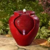 17" Indoor/Outdoor Vase Fountain Cherry Red - Alpine Corporation