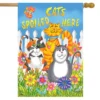 Cats Spoiled Here Spring House Flag Floral Humor 28" X 40" Briarwood Lane