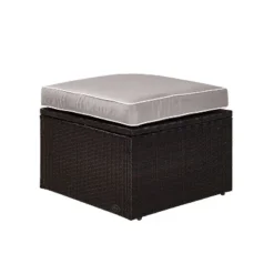 Palm Harbor Outdoor Wicker Ottoman - Gray - Crosley -Crosley Sales Store GUEST 890374db 57fb 4950 bc09 67d32eadf432
