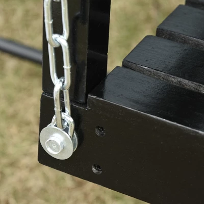 Outsunny 2-Seater Hanging Porch Swing Outdoor Patio Swing Chair Seat With Slatted Build And Chains, 440lbs Weight Capacity 6 Outsunny 2-Seater Hanging Porch Swing Outdoor Patio Swing Chair Seat With Slatted Build And Chains, 440lbs Weight Capacity - Image 6