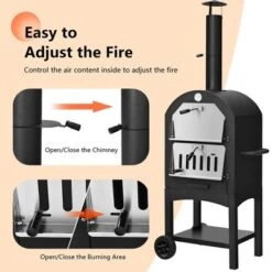 Costway Outdoor Pizza Oven Wood Fire Pizza Maker Grill W/ Pizza Stone & Waterproof Cover -Crosley Sales Store GUEST 89e10153 a6aa 4c11 b110 17916594a829