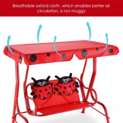 Costway Kids Patio Swing Chair Children Porch Bench Canopy 2 Person Yard Furniture Red -Crosley Sales Store GUEST 8a49aadf 81d9 4186 bd76 e19395430c56