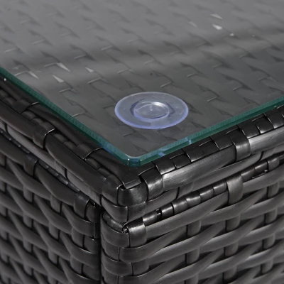 5pc Wicker Patio Sectional Seating Set With Cushions - Espresso/Blue - GODEER 7 5pc Wicker Patio Sectional Seating Set With Cushions - Espresso/Blue - GODEER - Image 7