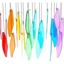 Okuna Outpost Rainbow Wind Chimes For Outdoor Or Indoor Decor (11.22 X 18.9 Inches) -Crosley Sales Store GUEST 8a83b167 2110 4574 bff7 c7126a6dd695