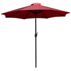 Merrick Lane 9' Round UV Resistant Outdoor Patio Umbrella With Height Lever And 33° Push Button Tilt -Crosley Sales Store GUEST 8bbbab3c 2130 4d2e b017 6f63e989e547