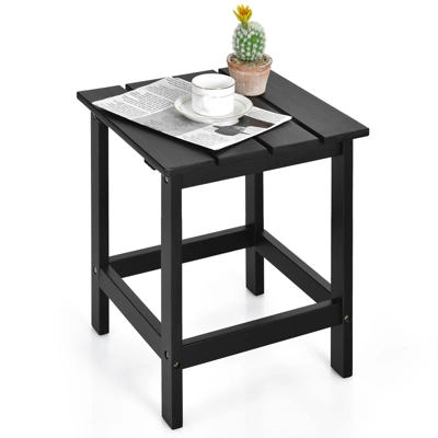 Tangkula 15" Outdoor Square Side End Table Wooden Coffee Table Suitable For Garden Patio Balcony White/Gray/Black 7 Tangkula 15" Outdoor Square Side End Table Wooden Coffee Table Suitable For Garden Patio Balcony White/Gray/Black - Image 7