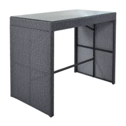 5pc Outdoor Rattan Bar Set With Stools & Cushions- Gray - WELLFOR -Crosley Sales Store GUEST 8f12a406 96d6 4153 852e b77c67daa618