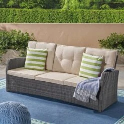 Sanger Wicker Sofa - Gray/Beige - Christopher Knight Home -Crosley Sales Store GUEST 8f8dbec4 23bd 4091 bc14 c47d7a333dd7