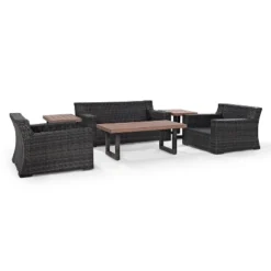 Beaufort 6pc Outdoor Wicker Conversation Set - Mist - Crosley -Crosley Sales Store GUEST 8fabac0d 743e 40c2 803b 1f9521b95a3c