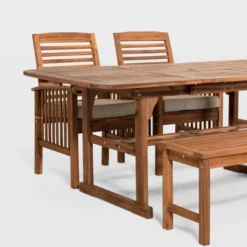 Ravenscroft 4pc Extendable Acacia Wood Outdoor Dining Set - Saracina Home -Crosley Sales Store GUEST 9093e35d 2049 4ddb a85b 14254399b8d2