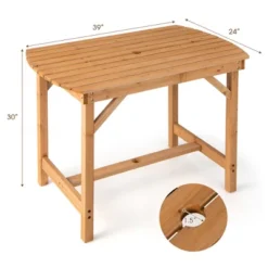 Costway Patio Outdoor Fir Wood Dining Table 1.5'' Umbrella Hole Backyard Garden Natural 11 Costway Patio Outdoor Fir Wood Dining Table 1.5'' Umbrella Hole Backyard Garden Natural -Crosley Sales Store GUEST 9115bb9e be97 4d75 b3c1 0b51a5d85ac1