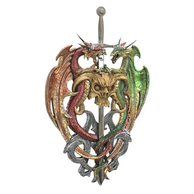 Design Toscano Hell-Bent Dragon Protectors Of The Sword Wall Sculpture 2 Design Toscano Hell-Bent Dragon Protectors Of The Sword Wall Sculpture - Image 2