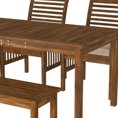 Ravenscroft 4pc Acacia Wood Patio Dining Set - Saracina Home 6 Ravenscroft 4pc Acacia Wood Patio Dining Set - Saracina Home - Image 6