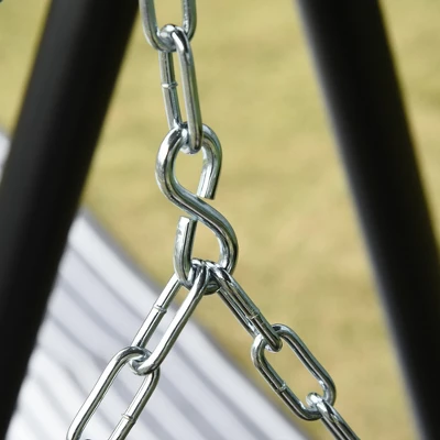 Outsunny 2-Seater Hanging Porch Swing Outdoor Patio Swing Chair Seat With Slatted Build And Chains, 440lbs Weight Capacity 5 Outsunny 2-Seater Hanging Porch Swing Outdoor Patio Swing Chair Seat With Slatted Build And Chains, 440lbs Weight Capacity - Image 5