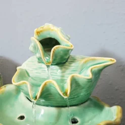 Sunnydaze Decor Sunnydaze Indoor Home Decorative Stacked Tiered Seashells Tabletop Water Fountain Feature - 7" - Green -Crosley Sales Store GUEST 918259de 4a96 43fb 957e fee2fdeed538