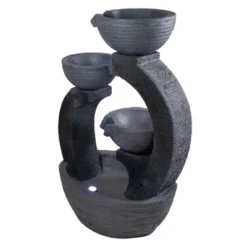 Northlight 31.5" Black Lighted Three-tier Outdoor Garden Water Fountain -Crosley Sales Store GUEST 91bd4e21 c005 49e6 a1ad 48cb882bac52