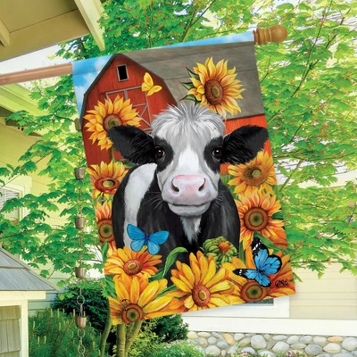 Happy Cow Summer House Flag Sunflowers Barn 28" X 40 Briarwood Lane 2 Happy Cow Summer House Flag Sunflowers Barn 28" X 40 Briarwood Lane - Image 2