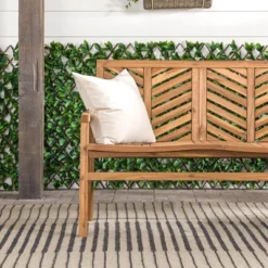 Slatted Chevron Acacia Wood Patio Loveseat – Saracina Home -Crosley Sales Store GUEST 92c3c9b0 8087 4ad7 9b5b bc9546058aaf