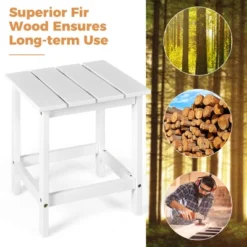 Costway 3PCS Patio Adirondack Chair Side Table Set Solid Wood Garden Deck White -Crosley Sales Store GUEST 936012e9 05f2 4569 b67a 6a63632a7616