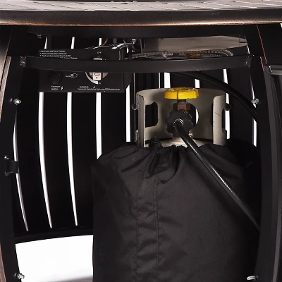 5pc Set With 44" Outdoor Aluminum Round Fire Table & 4 Deep Seating Swivel Rocking Chairs & Wind Blocker Lid - Oakland Living 9 5pc Set With 44" Outdoor Aluminum Round Fire Table & 4 Deep Seating Swivel Rocking Chairs & Wind Blocker Lid - Oakland Living - Image 9