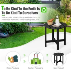 Costway 18'' Patio Round Adirondack Side Table Weather Resistant HDPE Garden -Crosley Sales Store GUEST 95066687 91b0 4222 aaff 87506bcac206
