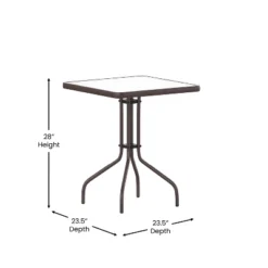 Flash Furniture Barker 23.5'' Square Tempered Glass Metal Table -Crosley Sales Store GUEST 956ebf44 d7fd 4c81 948d 8338da067914