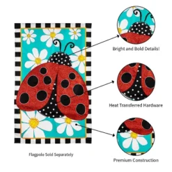 Evergreen Ladybug With Daisies Applique House Flag 28 X 44 Inches Outdoor Decor For Homes And Gardens 7 Evergreen Ladybug With Daisies Applique House Flag 28 X 44 Inches Outdoor Decor For Homes And Gardens -Crosley Sales Store GUEST 958346de dde2 4b82 b6ec 4e6ac6546bbe