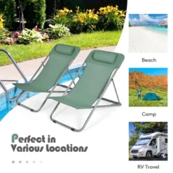 Costway Set Of 2 Beach Chair Portable 3-Position Lounge Chair W/ Headrest BlueGreenOrange 18 Costway Set Of 2 Beach Chair Portable 3-Position Lounge Chair W/ Headrest BlueGreenOrange -Crosley Sales Store GUEST 96701013 4a6f 4614 9293 e7b8dc7177cd