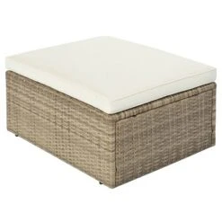 5pc Wicker Patio Seating Set With Cushions - Brown/Beige - GODEER -Crosley Sales Store GUEST 971e1339 e66c 4c3b bd96 8556924387f3