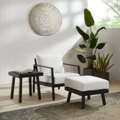 Linon Lark Aluminum Ottoman -Crosley Sales Store GUEST 9754111b 4272 4a7e 94a9 432b9282e75a