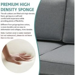 3-Seat Outdoor Patio Sofa Couch Chair Patio Aluminum 5" Thick Cushions (Grey) 8 3-Seat Outdoor Patio Sofa Couch Chair Patio Aluminum 5" Thick Cushions (Grey) -Crosley Sales Store GUEST 97daaa1e fafd 4d07 aa4c 5b4294ee214c