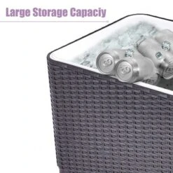 Costway Outdoor Rattan 80QT Party Portable Rolling Cooler Cart Ice Beer Beverage Chest -Crosley Sales Store GUEST 98d14c19 9090 4896 8cf6 90bab47c40f1