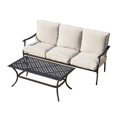 2pc Sofa And Coffee Table Patio Seating Set - Patio Festival 2 2pc Sofa And Coffee Table Patio Seating Set - Patio Festival - Image 2