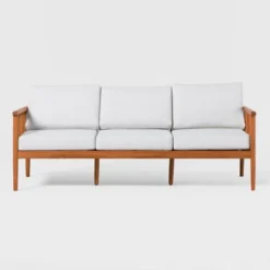 Saracina Home Modern Boho Eucalyptus Outdoor Spindle Sofa With Cushions -Crosley Sales Store GUEST 9a040ef1 be3c 430b 842e 54cd629fc082