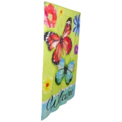 Northlight Welcome Butterflies Green Outdoor House Flag 28" X 40" -Crosley Sales Store GUEST 9a830454 050b 4ced ad8f 05ba2cd5a355