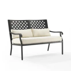 4pc Alistair Outdoor Steel Conversation Set Creme/Matte Black - Crosley -Crosley Sales Store GUEST 9ae8de63 b179 481d a619 73eb88471ceb