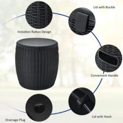 Costway 9.5 Gallon 4-in-1 Patio Rattan Cool Bar Cocktail Table Side Table BrownBlack -Crosley Sales Store GUEST 9d471f60 6a42 45fb 8bef 2e09b4cdf843